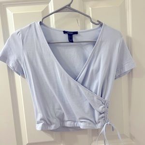 Baby blue, forever21 crop top